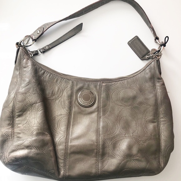 Coach Handbags - Coach Pewter Hobo with crossbody strap